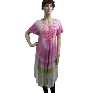 Zomer Jurk Licht Roze Groen