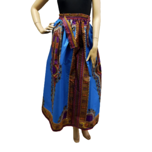 Dashiki Rok Blauw - L102 Taille 80-125cm Vooraanzicht