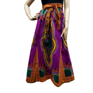 Dashiki Rok Paars Lange - L102 Taille 80-110cm en 90-125cm