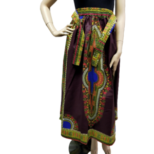 Maxi Afrikaanse Rok Donker Bruin Dashiki Skirt
