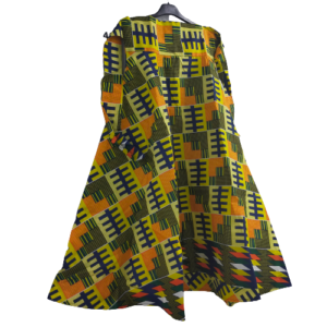 Lange Ghanese Kente Licht Geel Met Ritsluiting en 2 Zakken