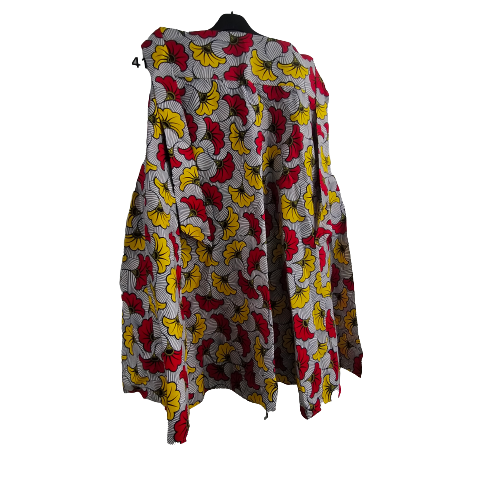Geplooide Rok Rode Gele Bloemen African Skirt