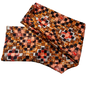 Ankara Broek Van Afrikaanse Stof Maat M met Zaak Orange Kleur