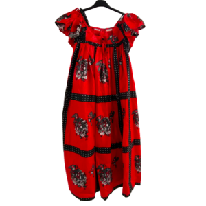 Jurk Rood Vierkant- Zomer Strand Jurk