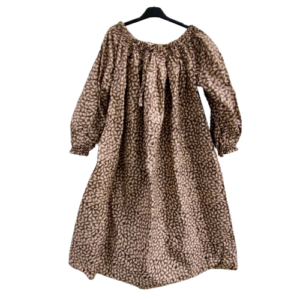 Jurk bruin 3/4 Mouw Met Elastik