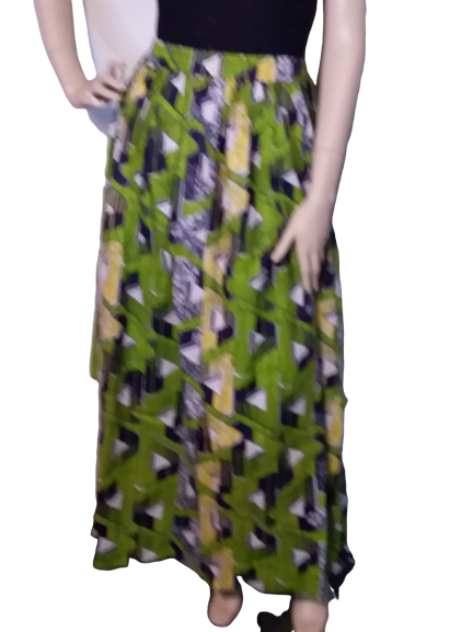 Dashiki Rok Groen Lang - L102 Taille 90-114cm