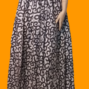 Maxi Rok Witte Ankara Design - L102 Taille 88-105cm