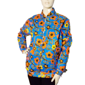 Exclusief Dames Bomber Jack Blauw Oranje XS met uniek patroon