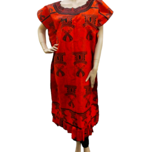 Dames Jurk Maxi Oranje Zwart - Elegante Free Size Afrikaanse Jurk voor Dames