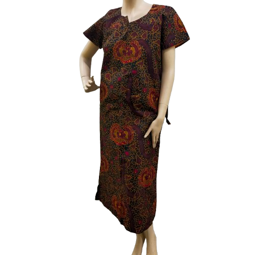 Rechte Jurk Bruin - Tijdloze Afrikaanse Maxi Jurk voor Dames