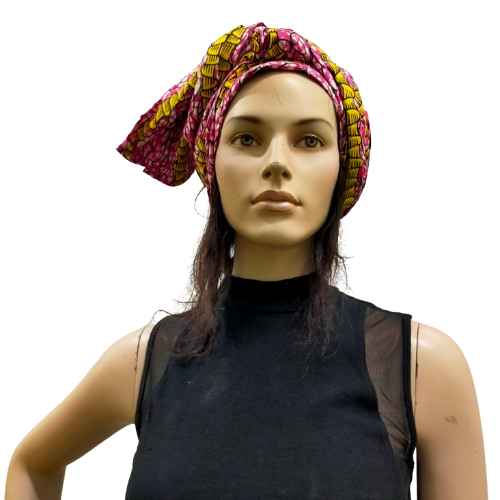 Hoofddoek Roze Geel - Kleurrijke Afrikaanse Headwrap
