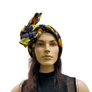 Hoofddoek Geel Blauw - Kleurrijke Afrikaanse Headwrap