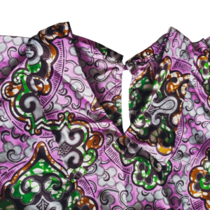 Paarse Jurk met Strik en Zak - Elegante Afrikaanse Mode voor Dames