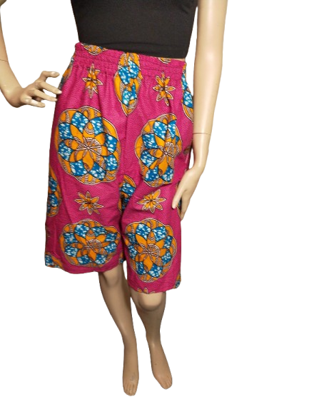 Korte Broek Roze Dames - Afrikaanse Outfit met Print