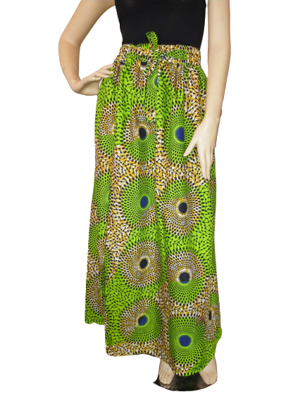 Maxi Rok Groen Cirkel Design - L105 Taille 68-85cm