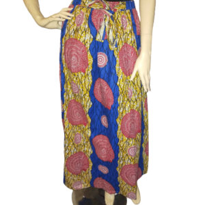 Maxi-skirt red circle Ankara stof - L102 Taille 105-120cm