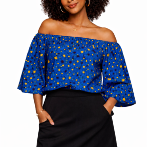 Dames Topje Blauw met Sterren - Casual Zomerse Look