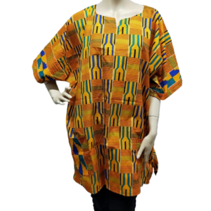 Kente Hemd Geel Original Ghana Vibes - Maat 6XL - L87 PTP80
