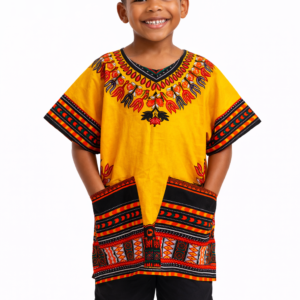 Dashiki Hemd Geel Unisex Kinderen - Afrikaanse Top